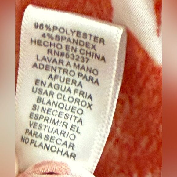 Mlle Gabrielle" Stylish Orange and White Patterned Dress, Size Small - Picture 5 of 7